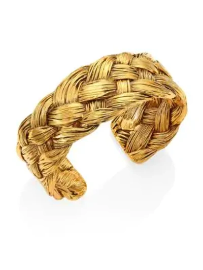 Shop Aurelie Bidermann Braided Cuff Bracelet In Gold