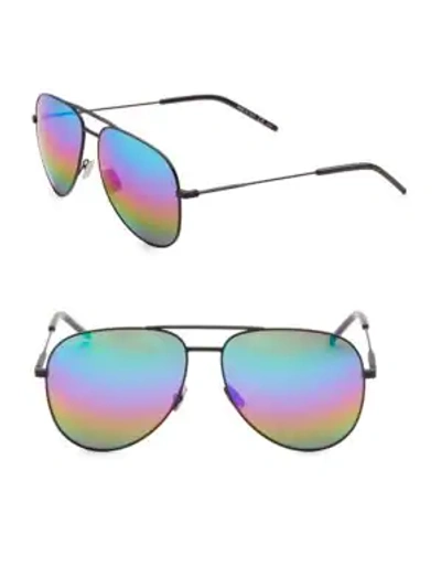 Shop Saint Laurent Classic 11 Rainbow 59mm Aviator Sunglasses In Multi