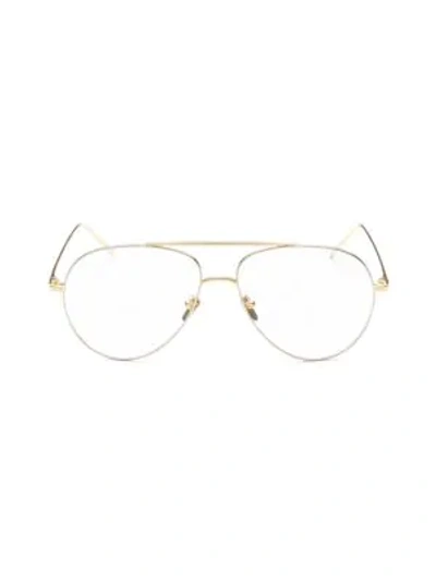 Shop Linda Farrow 666 C7 Aviator Optical Glasses In Gold