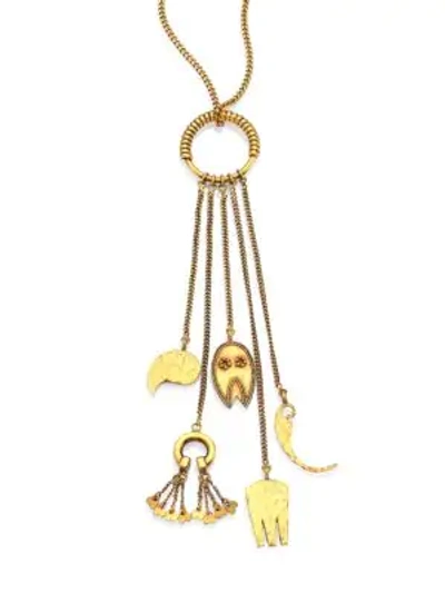 Shop Chloé Lyzabeth Charm Necklace In Gold