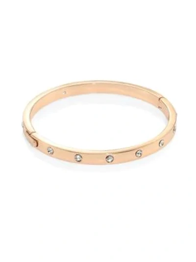 Shop Kate Spade Women's Set In Stone Hinged Bracelet In Rose Gold