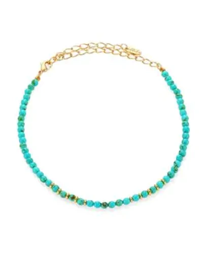 Shop Ettika Still Surprise You Dyed Turquoise Beaded Choker Necklace