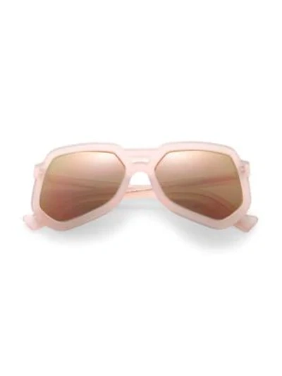 Shop Grey Ant Clip 56mm Large Aviator Sunglasses In Clouded Rose