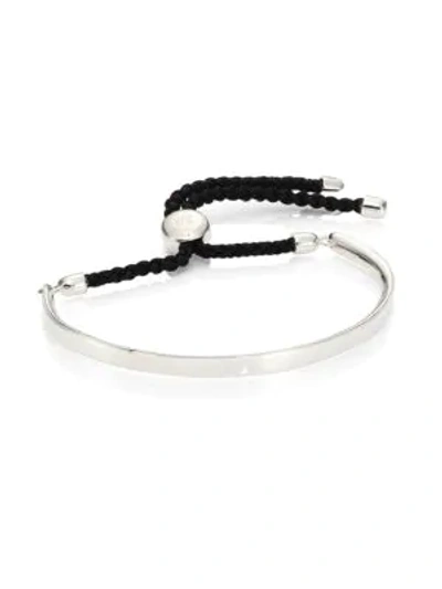 Shop Monica Vinader Fiji Sterling Silver Friendship Bracelet/black