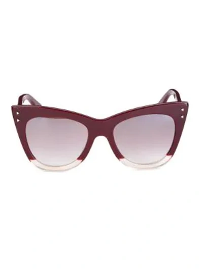 Shop Fendi 52mm Two-tone Cat Eye Sunglasses In Burgundy