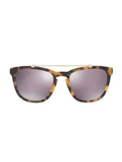Shop Valentino Rockloop 54mm Mirrored Square Sunglasses In Tortoise