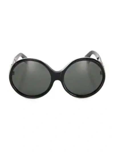 Shop Saint Laurent Sl M1 60mm Round Sunglasses In Black