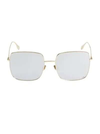 Shop Dior Stellaire1 Mirrored Square Sunglasses In Gold Silver