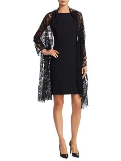 Shop Valentino Lace Shawl In Black