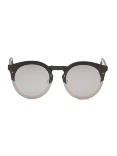 Shop Illesteva Palermo 49mm Matte Round Sunglasses In Black