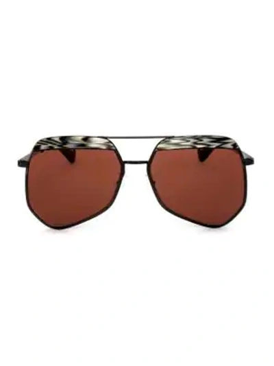 Shop Grey Ant Hexcelled 55mm The Wire Hexagon Aviator Sunglasses In Rust