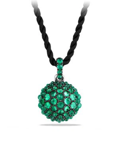 Shop David Yurman Osetra Pendant Necklace With Cabochon Gemstones In Green Onyx