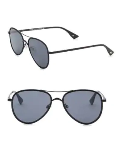 Shop Karen Walker 55mm Empire Aviator Sunglasses In Matte Black