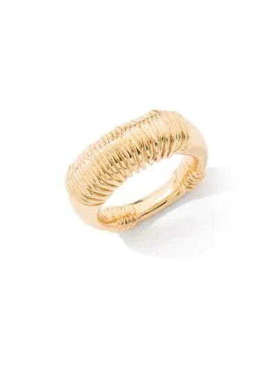 Shop Aurelie Bidermann Alhambra Small Ring In Gold