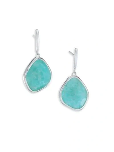 Shop Monica Vinader Amazonite Drop Earrings In Turquoise