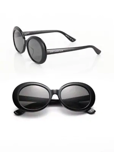Shop Saint Laurent Sl 98 California 53mm Oversized Oval Sunglasses In Black