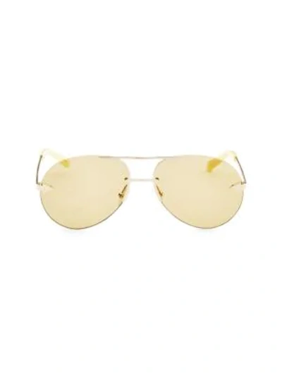 Shop Karen Walker Love Hangover 63mm Mirrored Aviator Sunglasses In Marigold