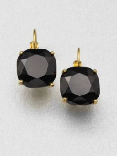 Shop Kate Spade Faceted Square Drop Earrings In Black