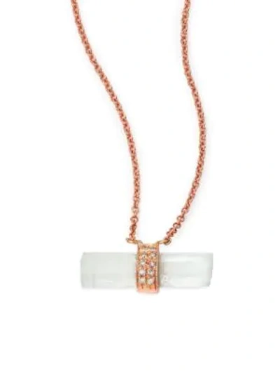 Shop Jacquie Aiche Aquamarine, Diamond & 14k Rose Gold Aura Bar Pendant Necklace