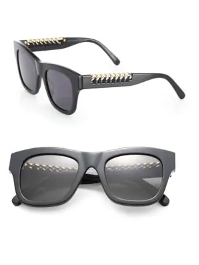 Shop Stella Mccartney Falabella Chain 49mm Square Sunglasses In Black