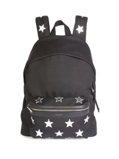 Shop Saint Laurent Star Print Backpack In Black Multicolor