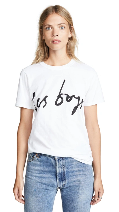 Shop Les Girls Les Boys Les Boys Tee In White/black