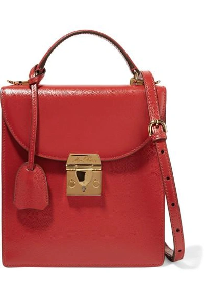 Shop Mark Cross Uptown Textured-leather Shoulder Bag In Red
