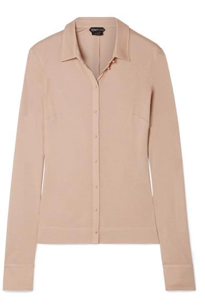 Shop Tom Ford Stretch-jersey Shirt In Beige