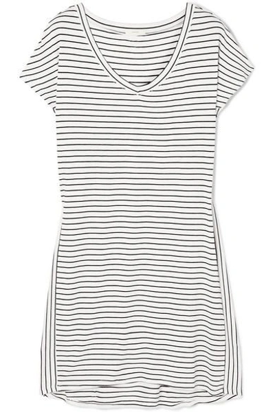 Shop Eberjey Vega Striped Stretch-jersey Nightdress In White