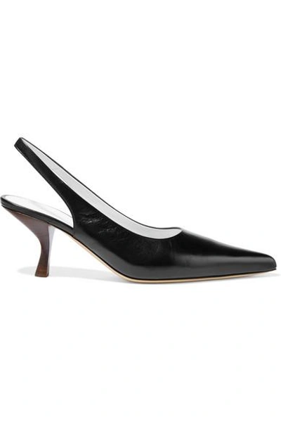Shop The Row Bourgeoise Leather Slingback Pumps In Black
