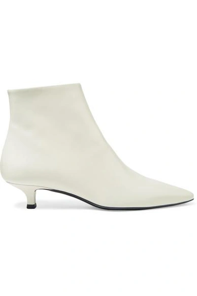 Shop The Row Coco Leather Ankle Boots In White
