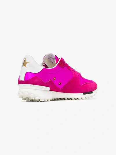 Shop Golden Goose Deluxe Brand Pink Low Top Lace Up Leather Sneakers In Pink/purple