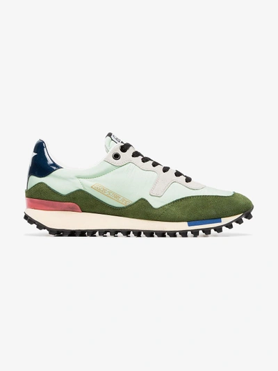 Shop Golden Goose Deluxe Brand Green Low Top Lace Up Leather Sneakers