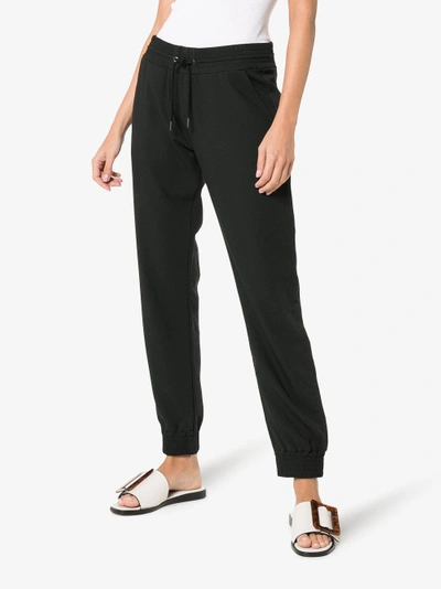 Shop Lot78 Black Mid-rise Crepe Track Pants