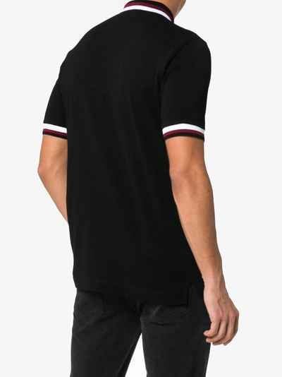 Shop Dolce & Gabbana Logo Embroidered Polo Shirt In Black