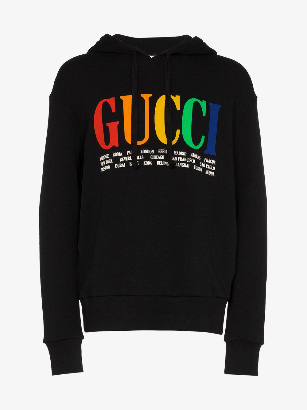 gucci hoodie rainbow logo