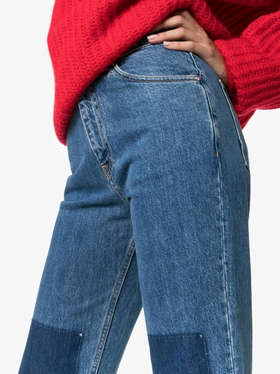 Shop Golden Goose 'komo' High-waisted Panel Detail Jeans In Blue
