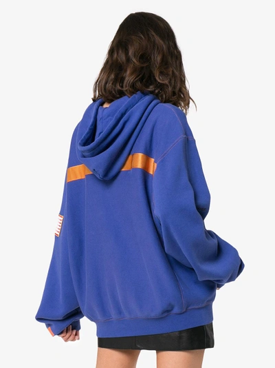 Shop Heron Preston Long Sleeve Nasa Motif Hoodie In Blue