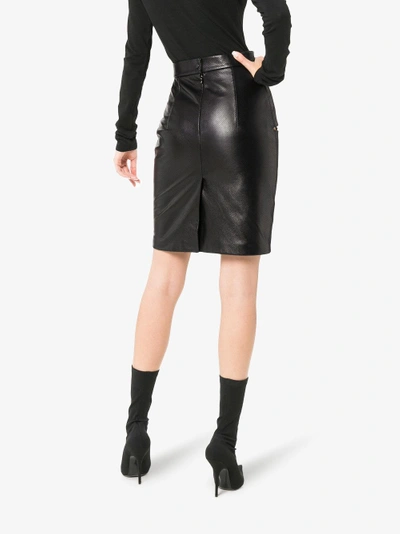 Shop Situationist Black Cut Out Leather Mini Skirt