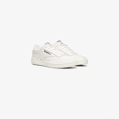 Shop Reebok White Club C 85 Leather Low-top Sneakers