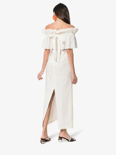 Shop Rejina Pyo White Off Shoulder Ruffle Maxi Dress
