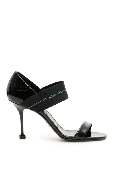 Shop Prada Heeled Sandals In Black
