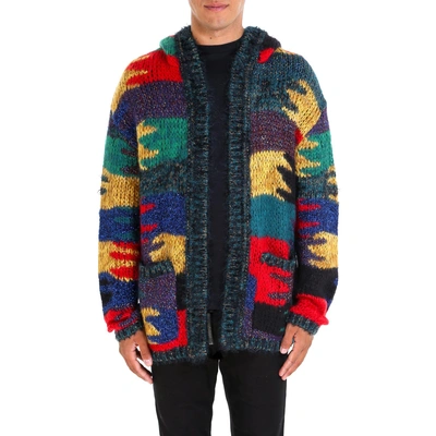 Shop Saint Laurent Colour Print Knitted Cardigan In Multicolor