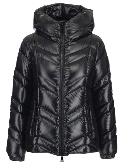 Shop Moncler High Neck Puffer Jacket In Black
