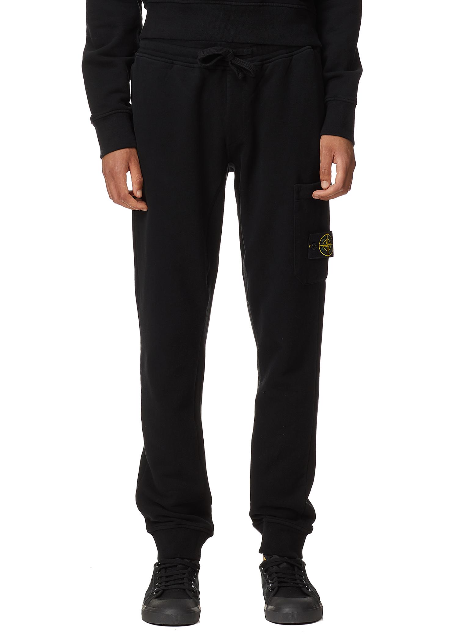 Stone Island Patch Logo Cargo Sweatpants In Black | ModeSens