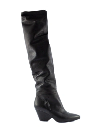 Shop Vic Matie Black Stretch Leather Boots. In Nero