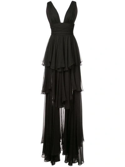 Shop Caroline Constas Tiered Skirt Dress - Black