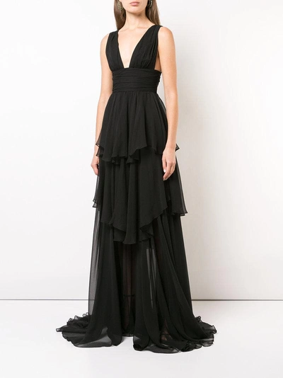 Shop Caroline Constas Tiered Skirt Dress - Black