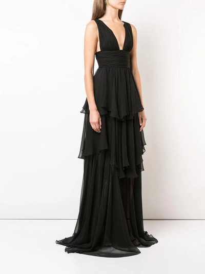 Shop Caroline Constas Tiered Skirt Dress - Black