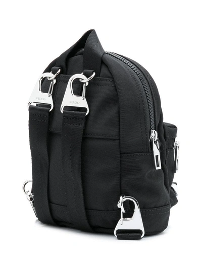 Shop Kenzo Tiger Embroidered Mini Backpack - Black